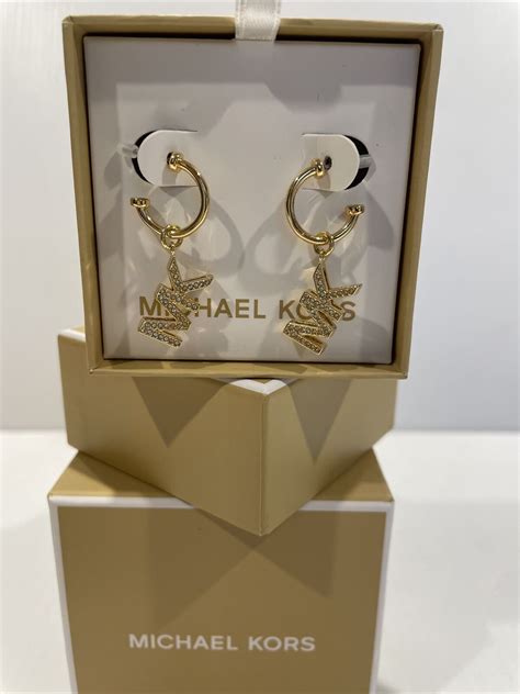 michael kors 710 gold tone heritage mk monogram drop earrings|Michael Kors Heritage Monogram Drop Earrings .